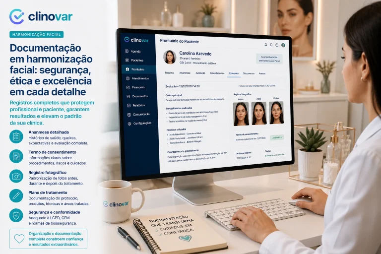 Documentação em harmonização facial: consentimento, registro e fotos