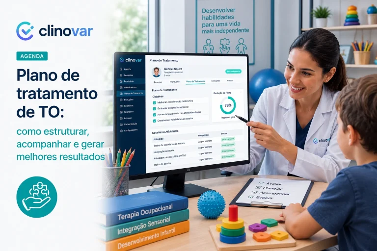 Plano de tratamento em TO: metas, sessões e reavaliações organizadas